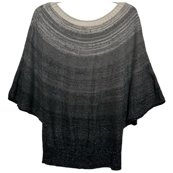 A.N.A A New Approach Women's White Gray Black Sparkle Scoop Neck Sweater Size M‎ - Picture 2 of 5